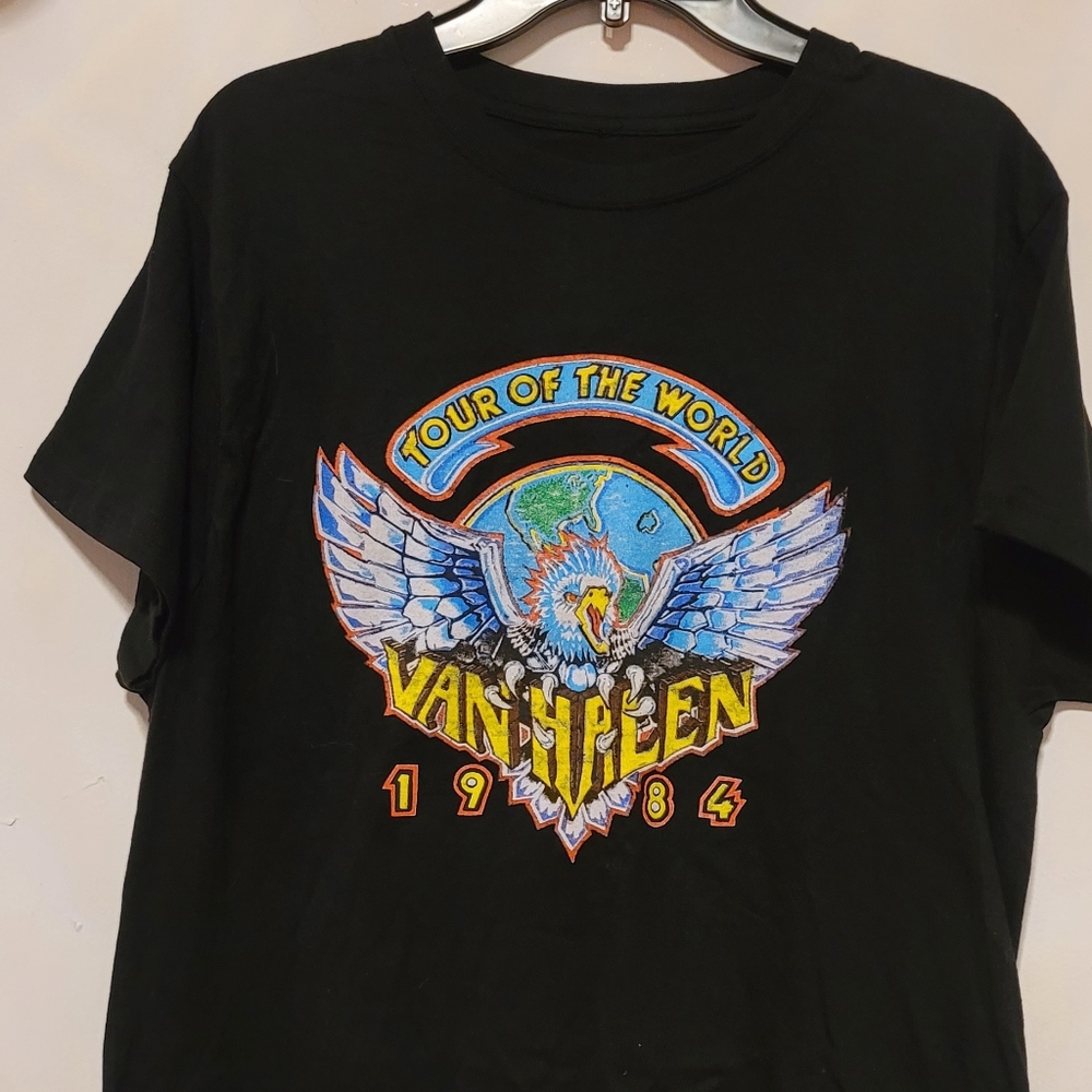 NWOT-Van Halen "Tour Of The World" Black Men's Tee Shirt-Large